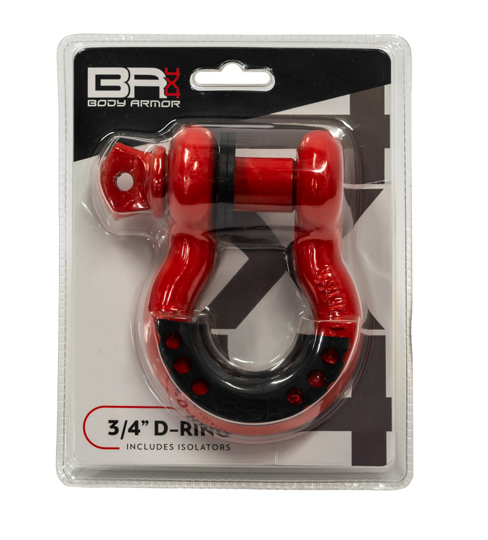 3/4 RED D-RING WITH ISOLATORS (SINGLE)