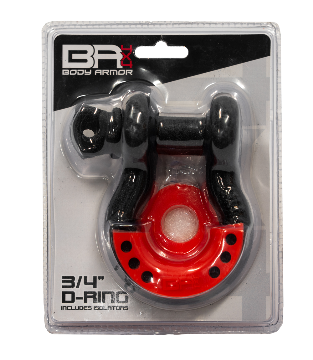 3/4 BLACK D-RING WITH ISOLATORS (SINGLE)