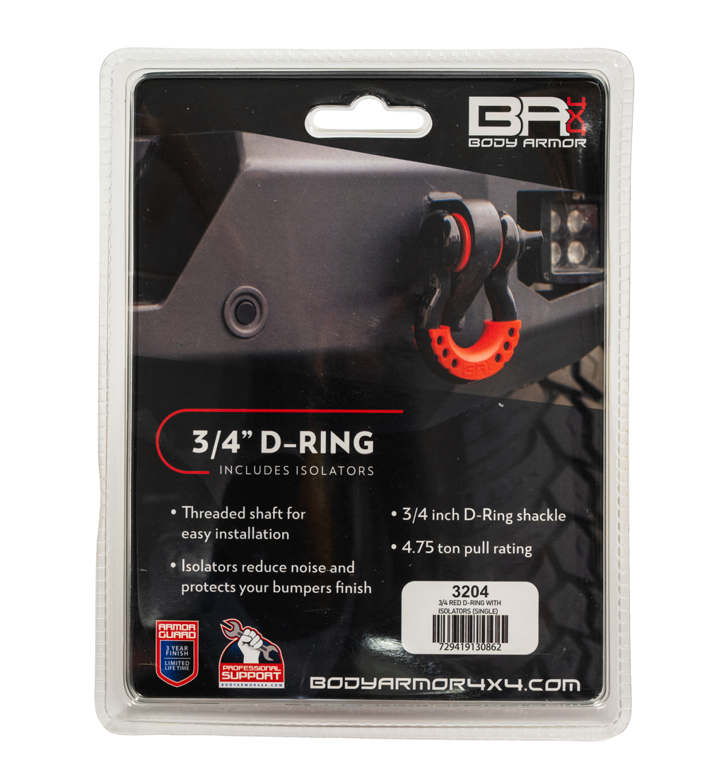 3/4 RED D-RING WITH ISOLATORS (SINGLE)