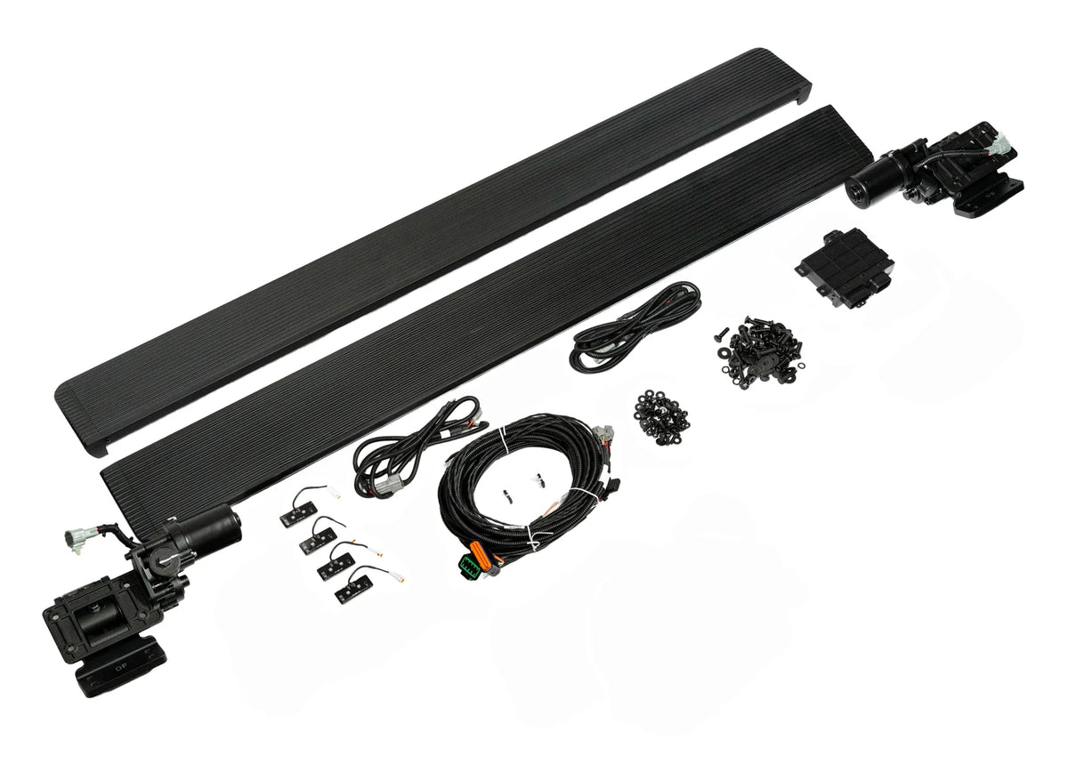 2022-2026 F150 LIGHTNING EV; 2021-2026 F150 SUPERCREW CAB; 2022-2026 F250/F350/F450/F550 SUPER DUTY CREW CAB E-POWER BOARD STEPS