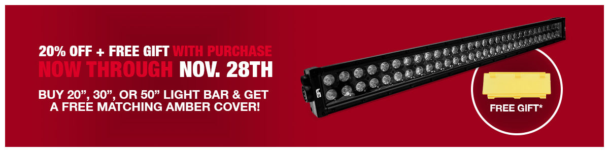 Body Armor 4x4 Black Friday Sales Event. Free Amber light cover with LED light bar purchase