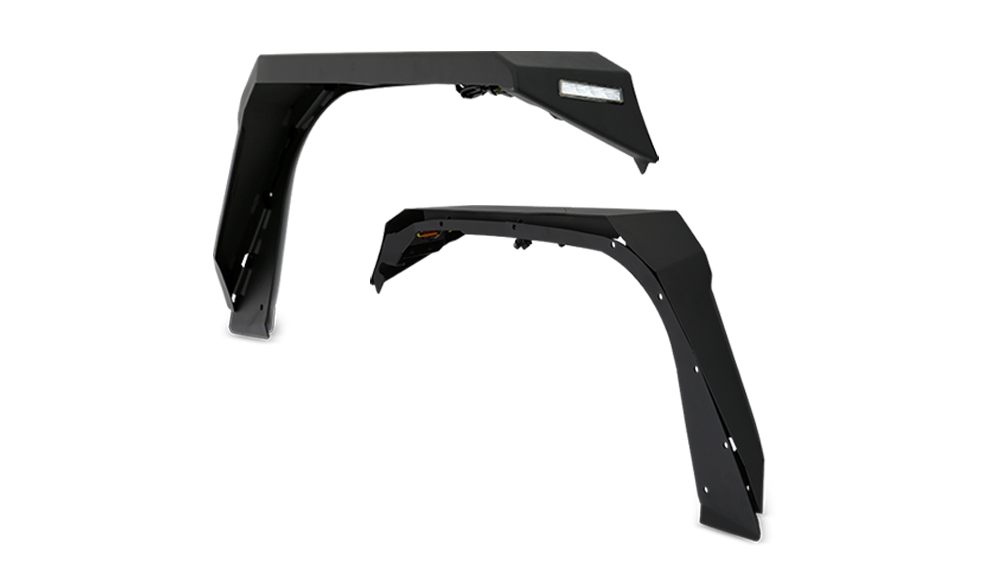 Jeep Wrangler JL & Gladiator JT Wide Flat Front Fender Flares 4x4 Jeep Jeep Wrangler JL & Gladiator JT Wide Flat Front Fender Flares 4x4 Jeep