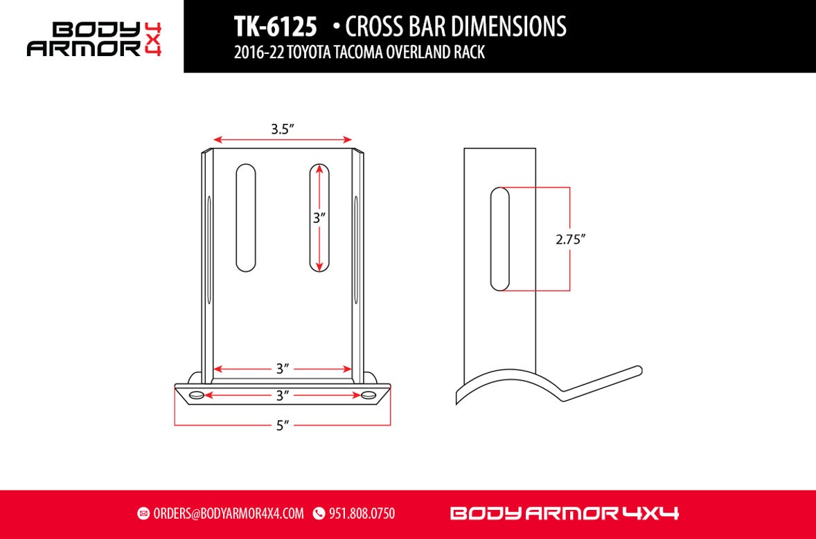 UNIVERSAL OVERLAND RACK CROSS BARS FOR TK-6125(FULL SIZE)