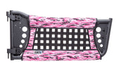 1997-2006 JEEP WRANGLER TJ DOOR WEBBING PINK CAMO FRONT (PAIR)
